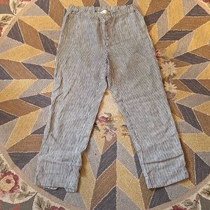 SUGAR CANDY MOUNTAIN DENIM BLUE AND WHITE STRIPE LINEN TROUSERS XS S M